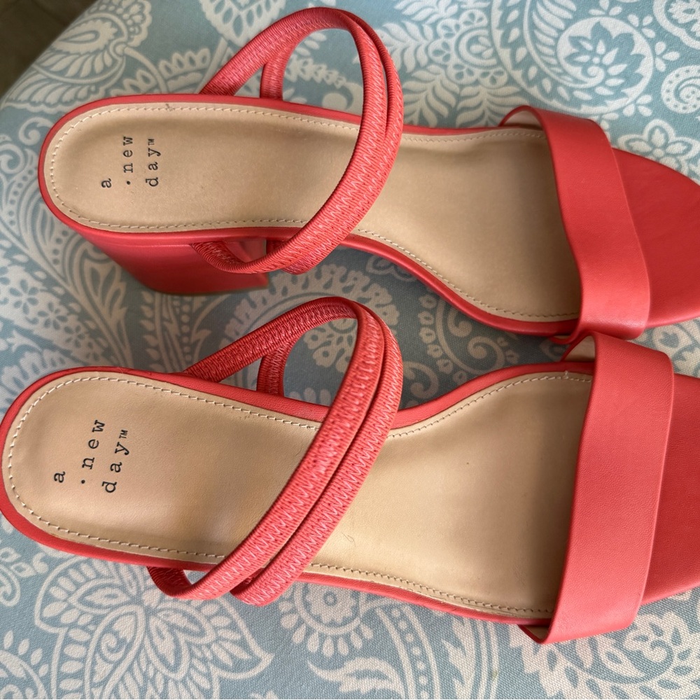 A New Day Women's Strappy Coral Heels